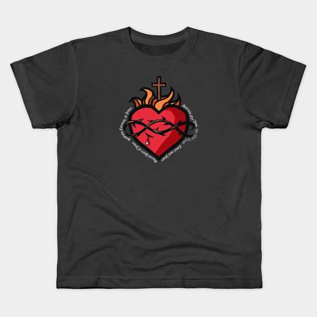 Most Sacred Heart of Jesus Kids T-Shirt by JBaeza